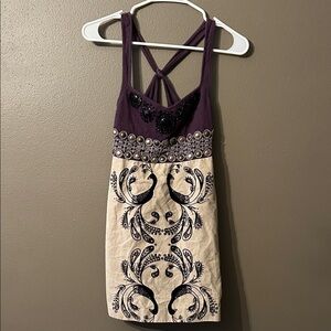 Free People Purple Embellished Dress